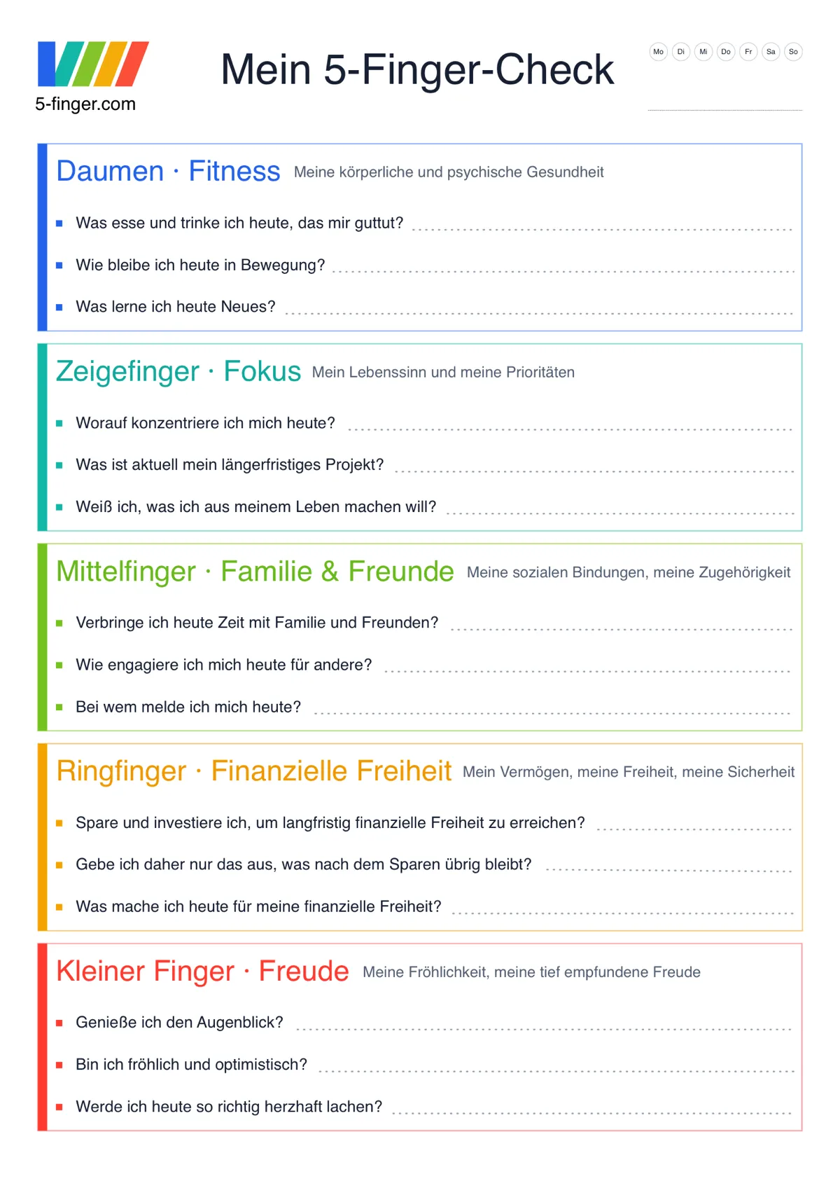 Vorschau der Checkliste „Mein 5-Finger-Check“ zum Ausdrucken